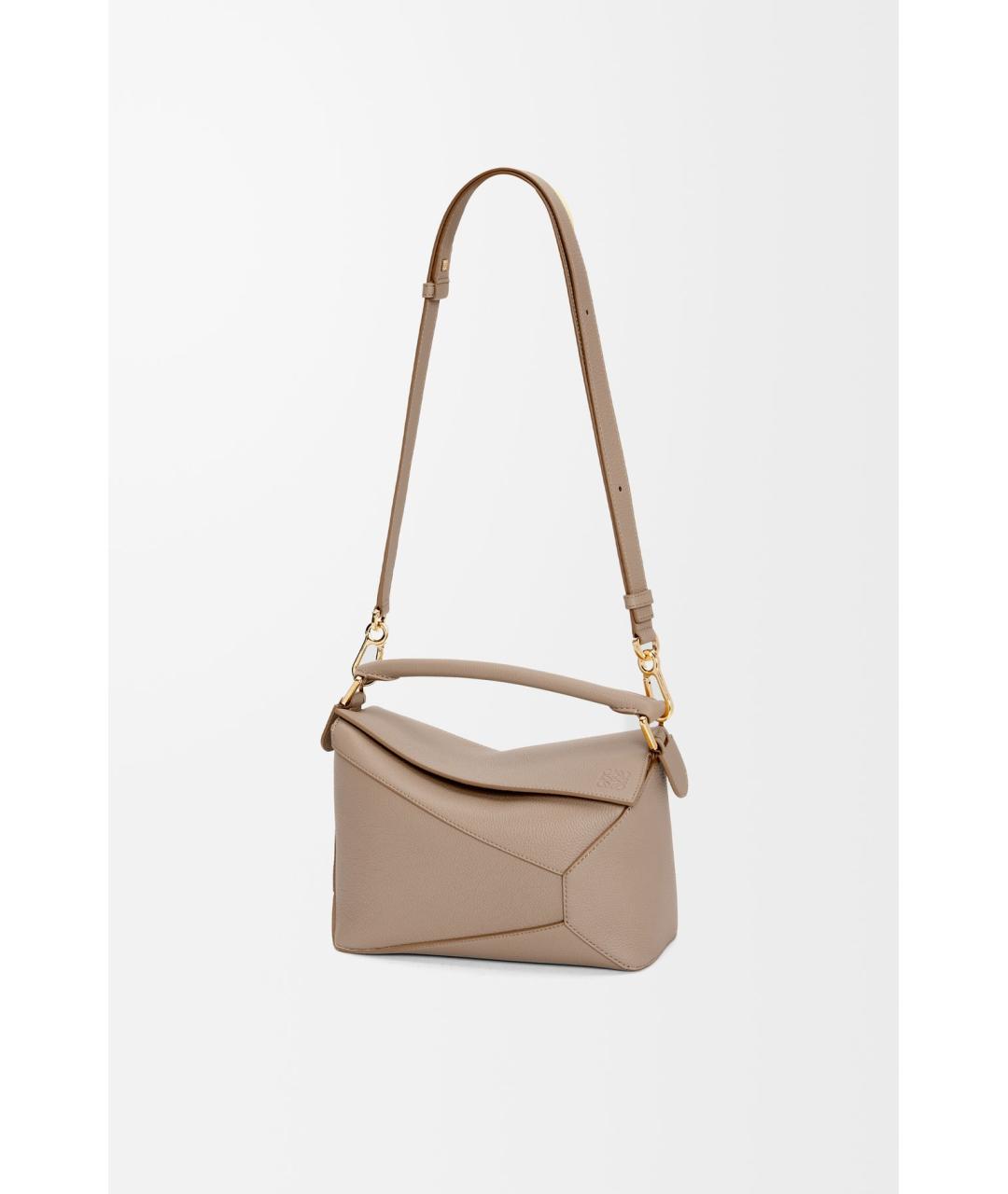 LOEWE Бежевая кожаная сумка через плечо, фото 6