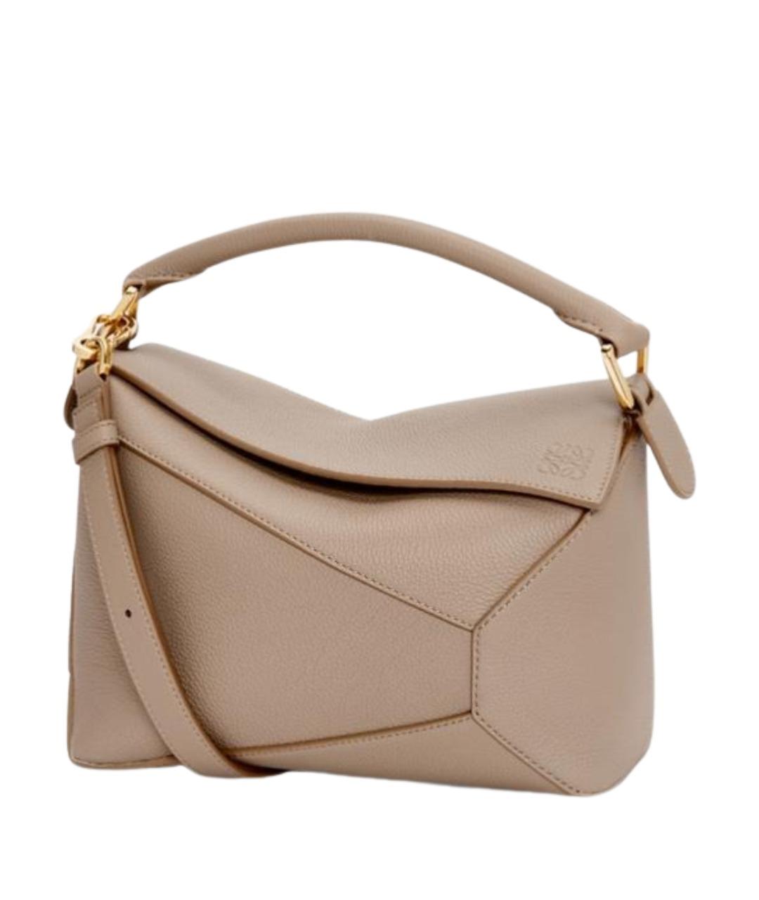 LOEWE Бежевая кожаная сумка через плечо, фото 1