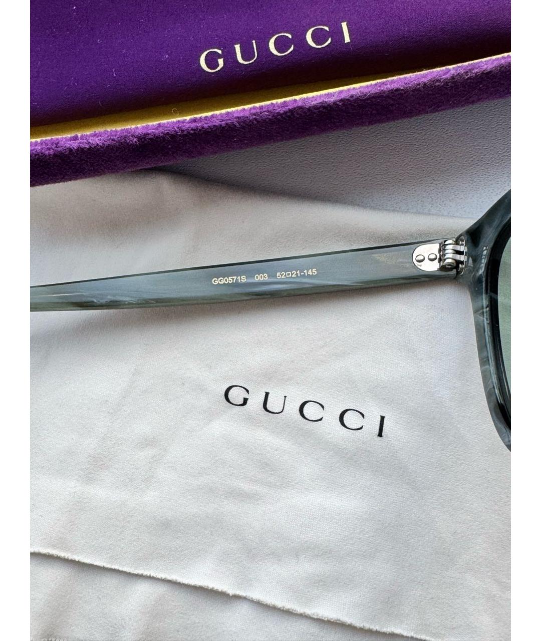 GUCCI Зеленые пластиковые солнцезащитные очки, фото 7