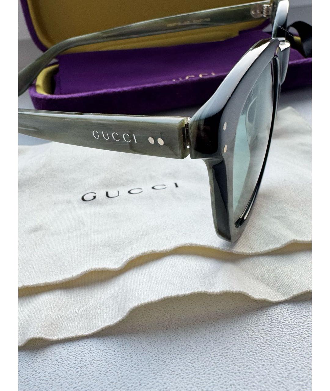 GUCCI Зеленые пластиковые солнцезащитные очки, фото 3