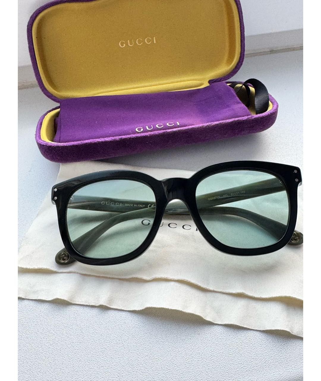 GUCCI Зеленые пластиковые солнцезащитные очки, фото 8