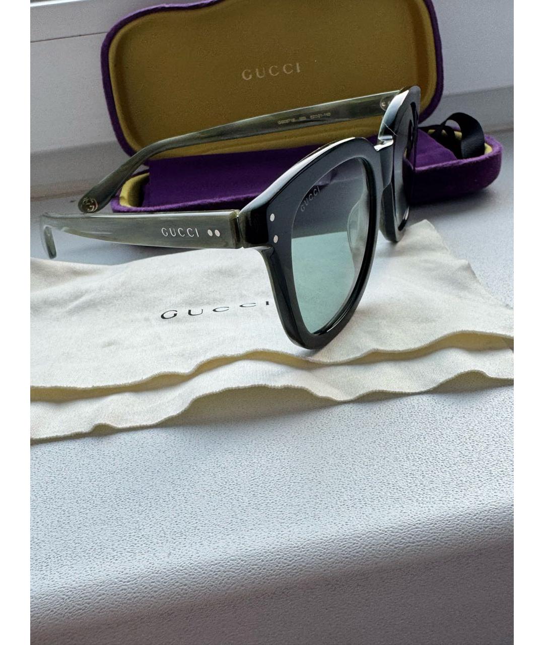 GUCCI Зеленые пластиковые солнцезащитные очки, фото 2