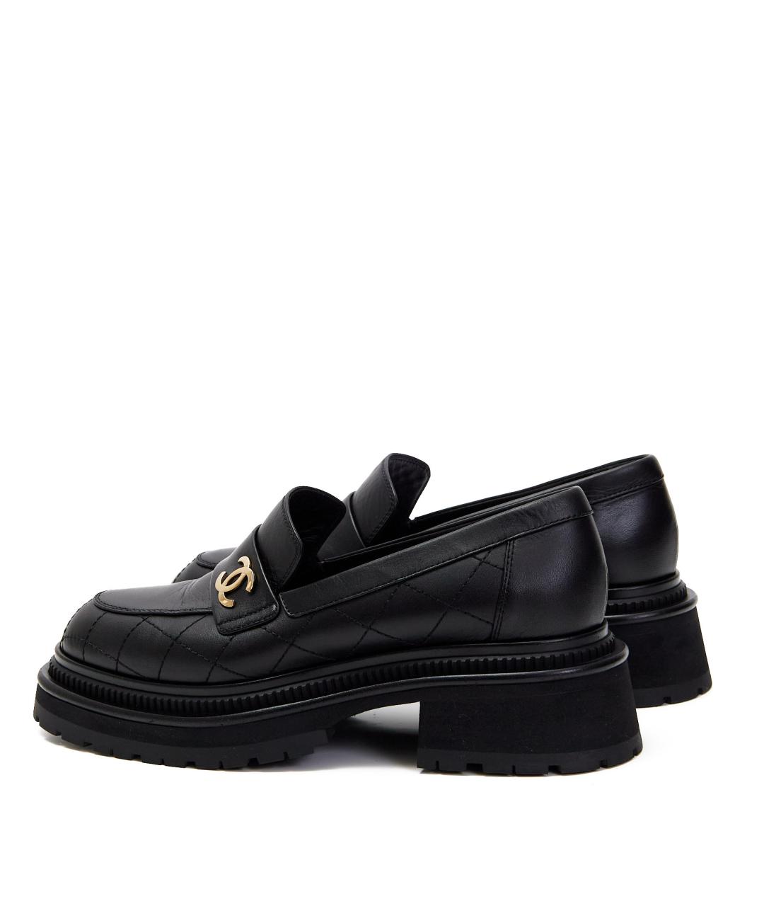CHANEL Черные кожаные лоферы, фото 3