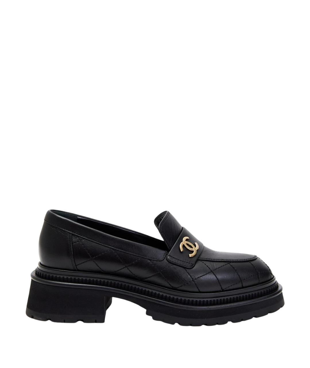 CHANEL Черные кожаные лоферы, фото 1