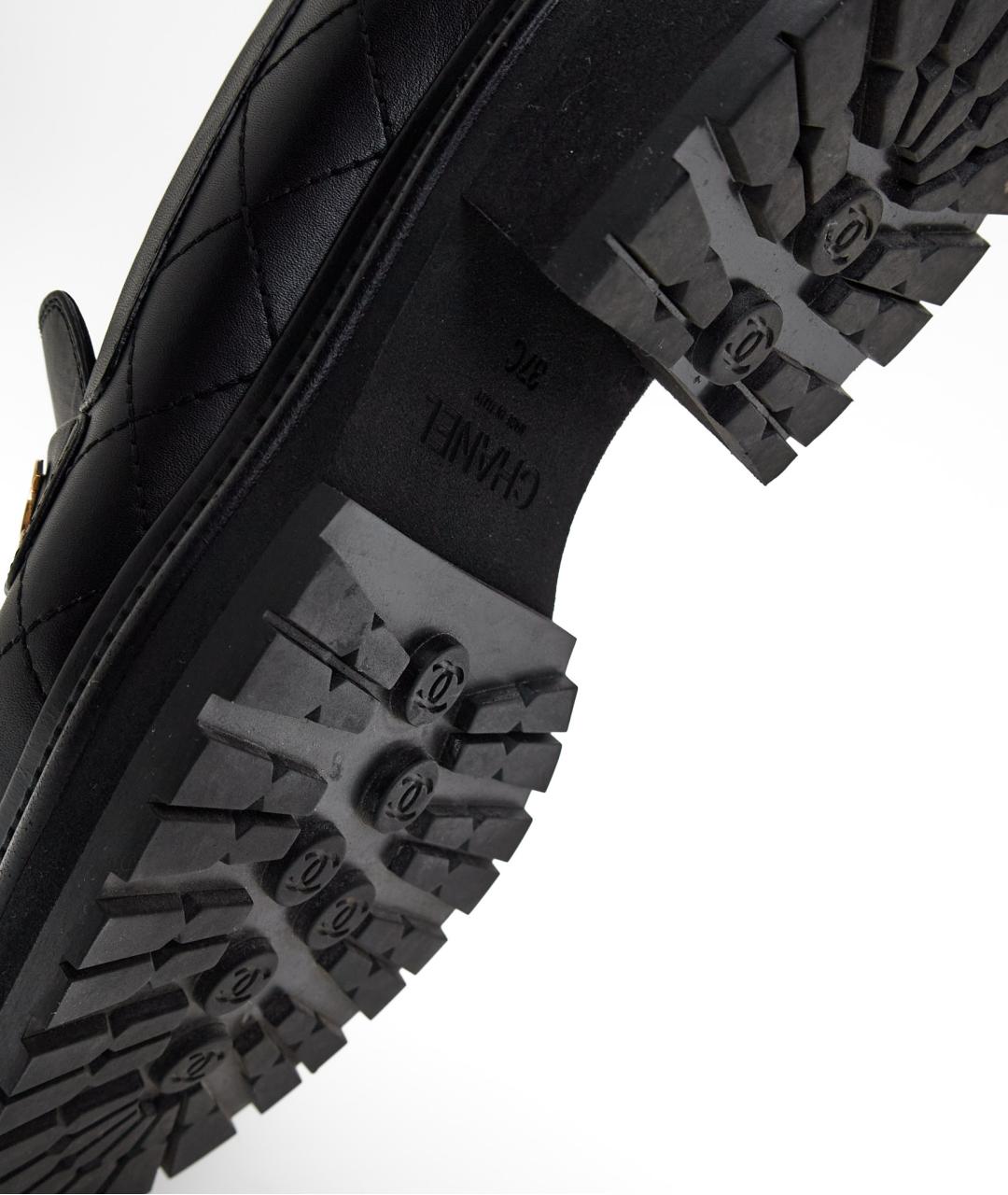 CHANEL Черные кожаные лоферы, фото 5