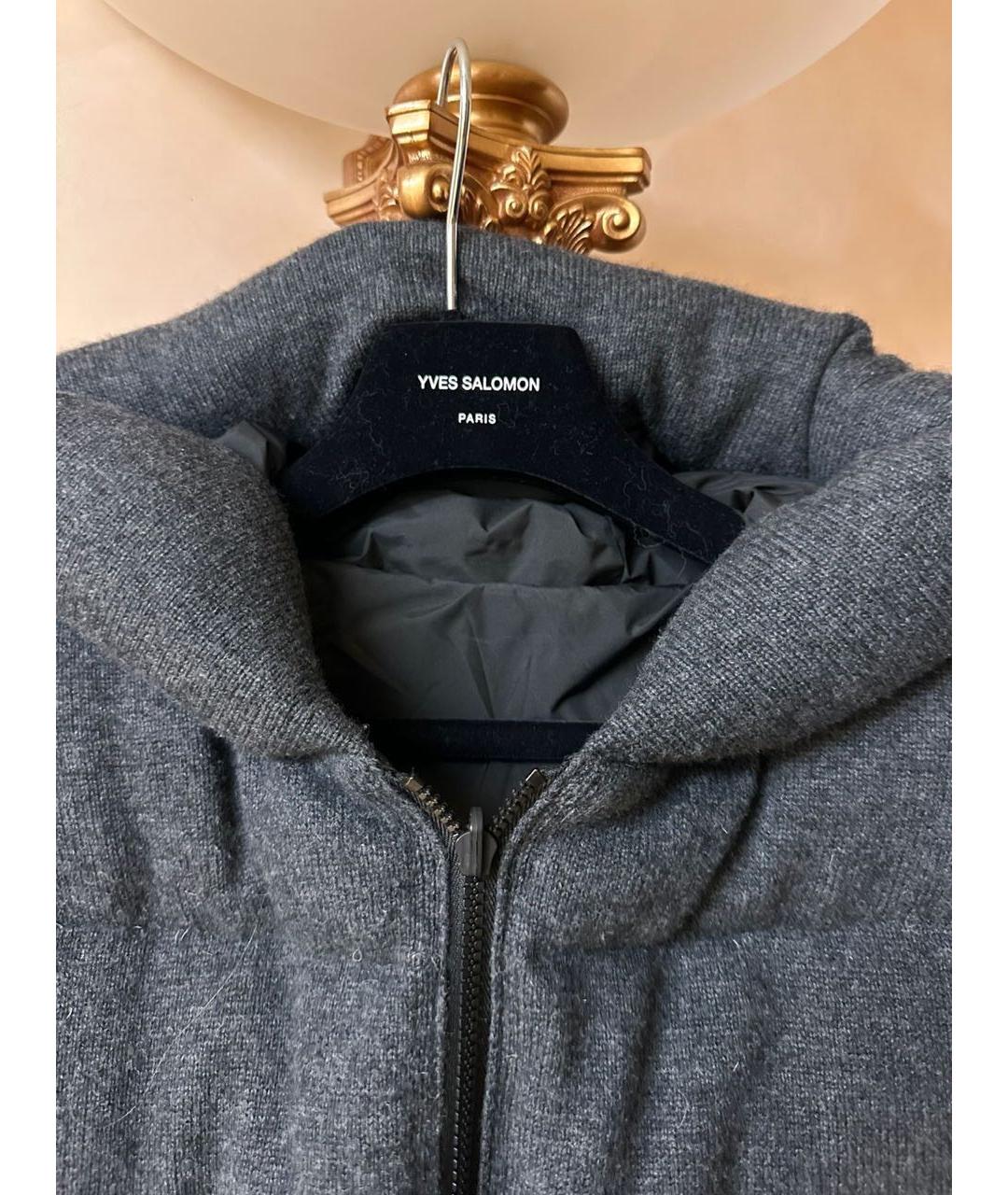 YVES SALOMON Серый кашемировый пуховик, фото 3