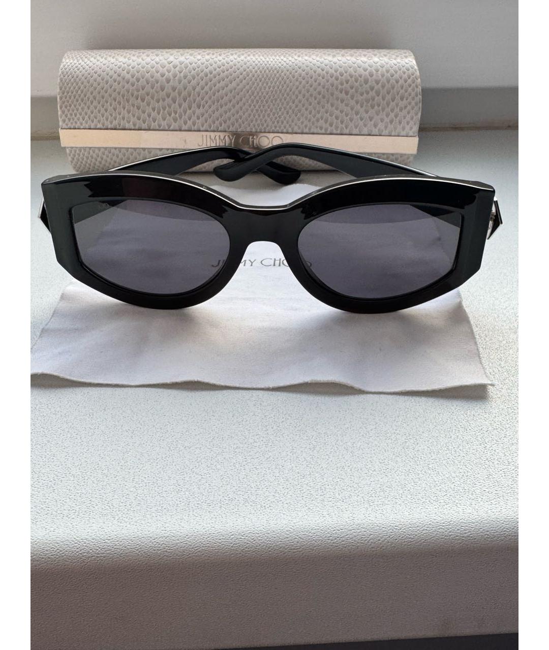 JIMMY CHOO Черные пластиковые солнцезащитные очки, фото 9