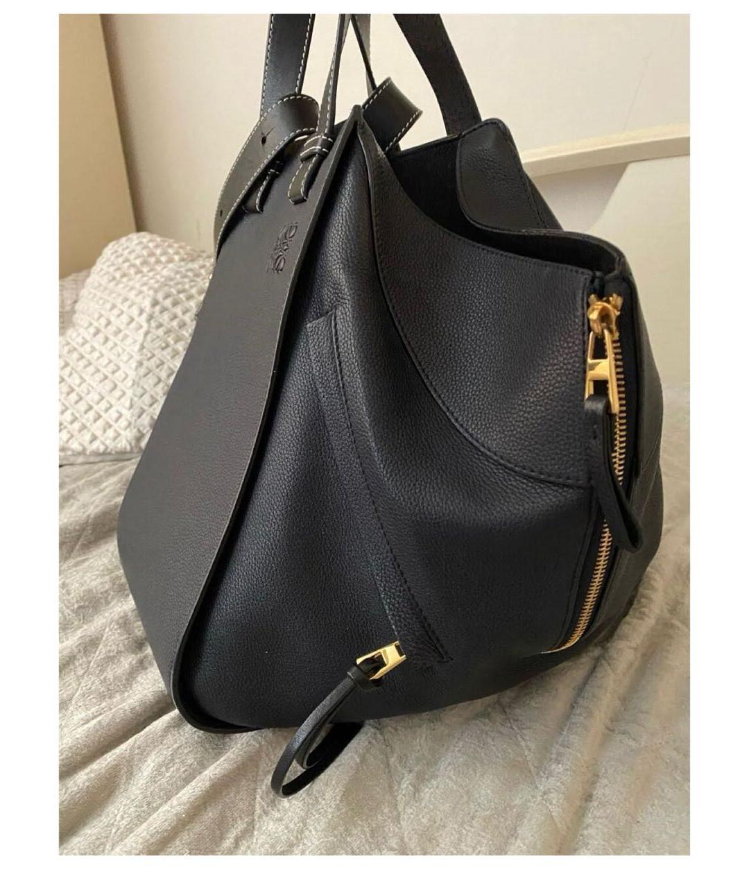 LOEWE Темно-синяя кожаная сумка тоут, фото 2