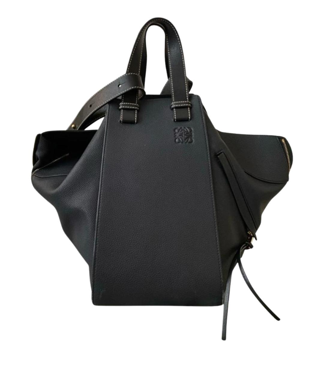 LOEWE Темно-синяя кожаная сумка тоут, фото 1