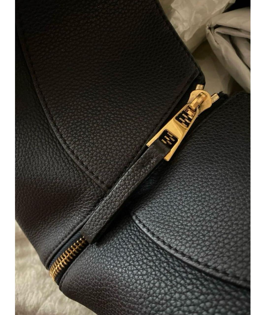 LOEWE Темно-синяя кожаная сумка тоут, фото 6