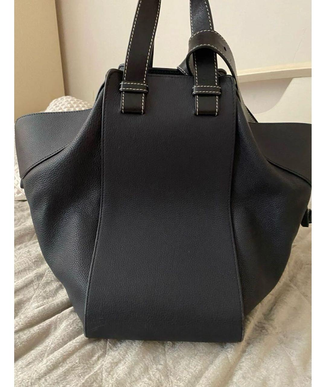 LOEWE Темно-синяя кожаная сумка тоут, фото 3