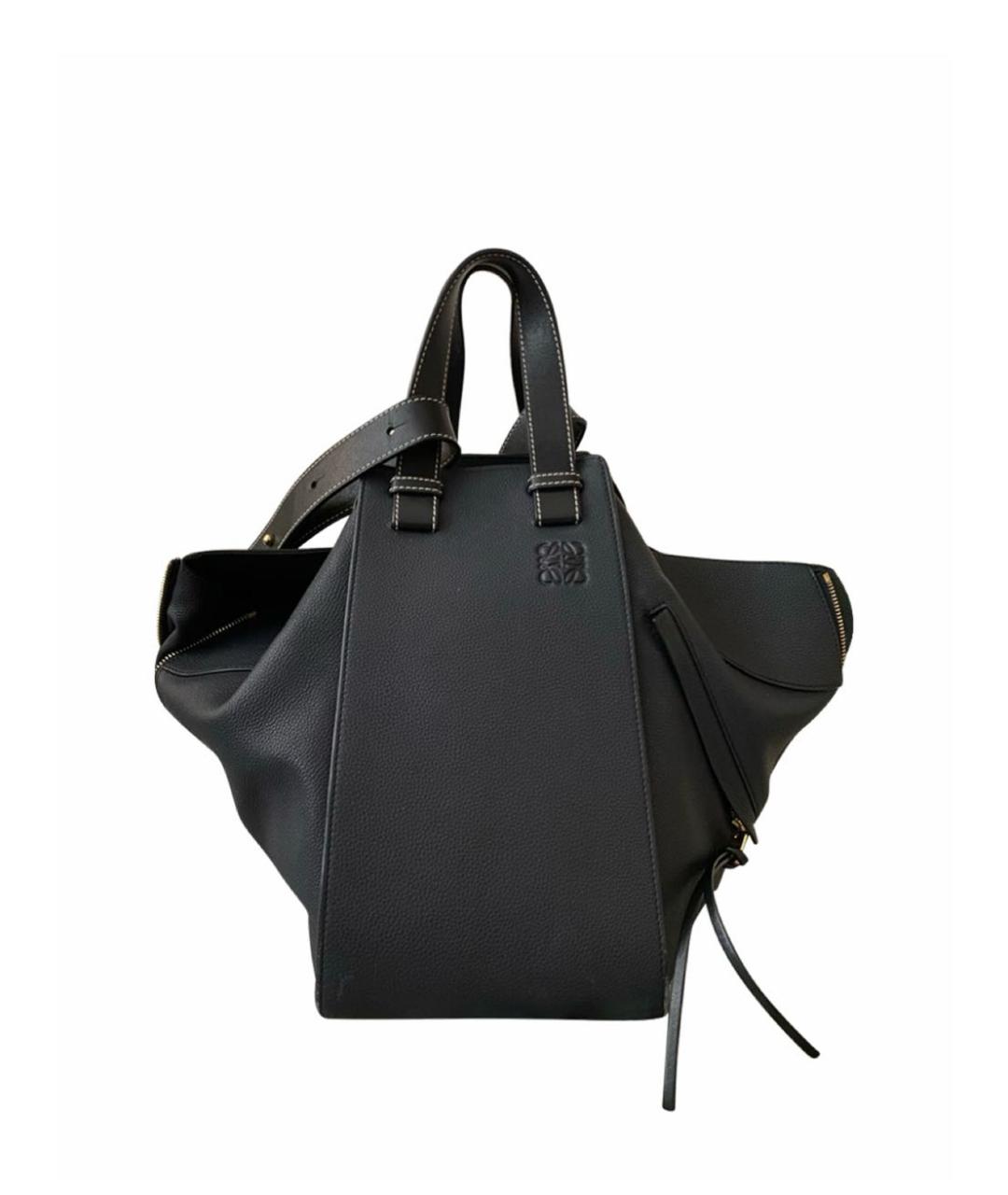 LOEWE Темно-синяя кожаная сумка тоут, фото 9