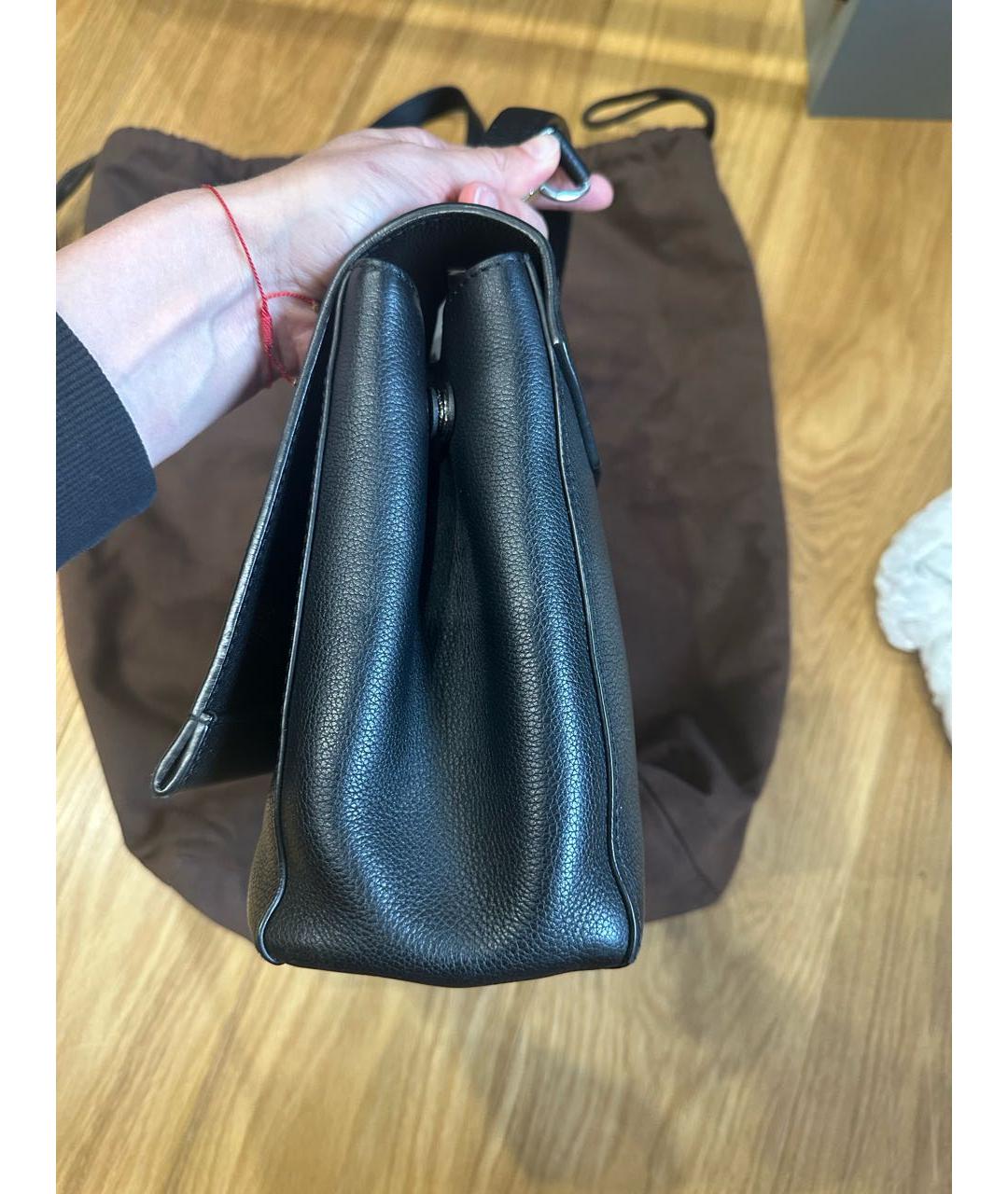 LOUIS VUITTON Черная кожаная сумка через плечо, фото 2