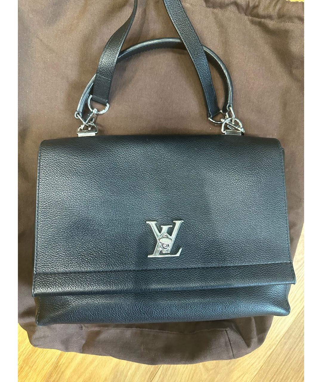 LOUIS VUITTON Черная кожаная сумка через плечо, фото 6