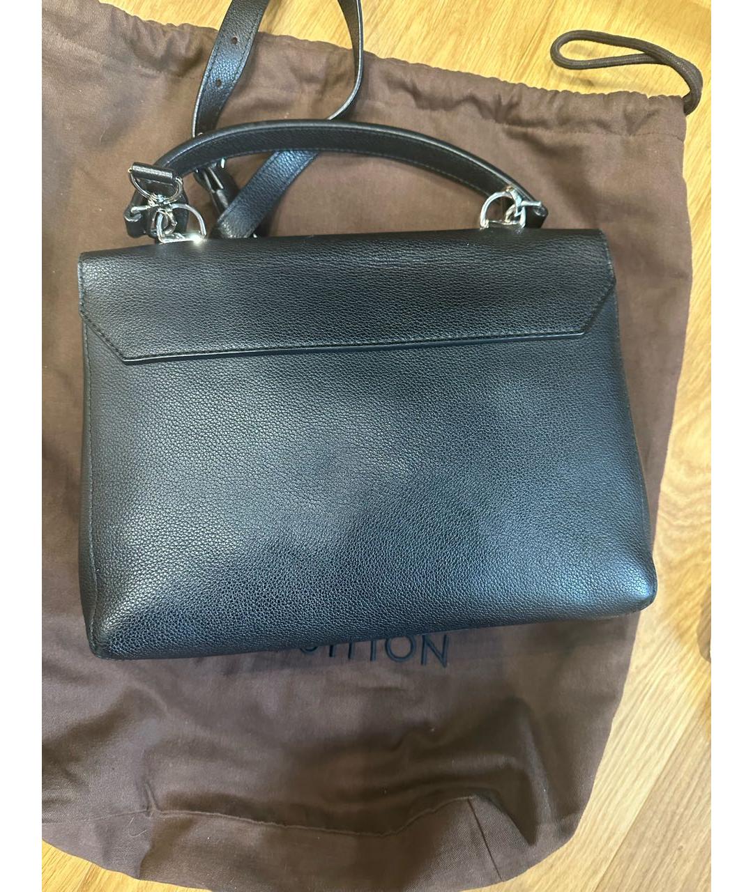 LOUIS VUITTON Черная кожаная сумка через плечо, фото 3