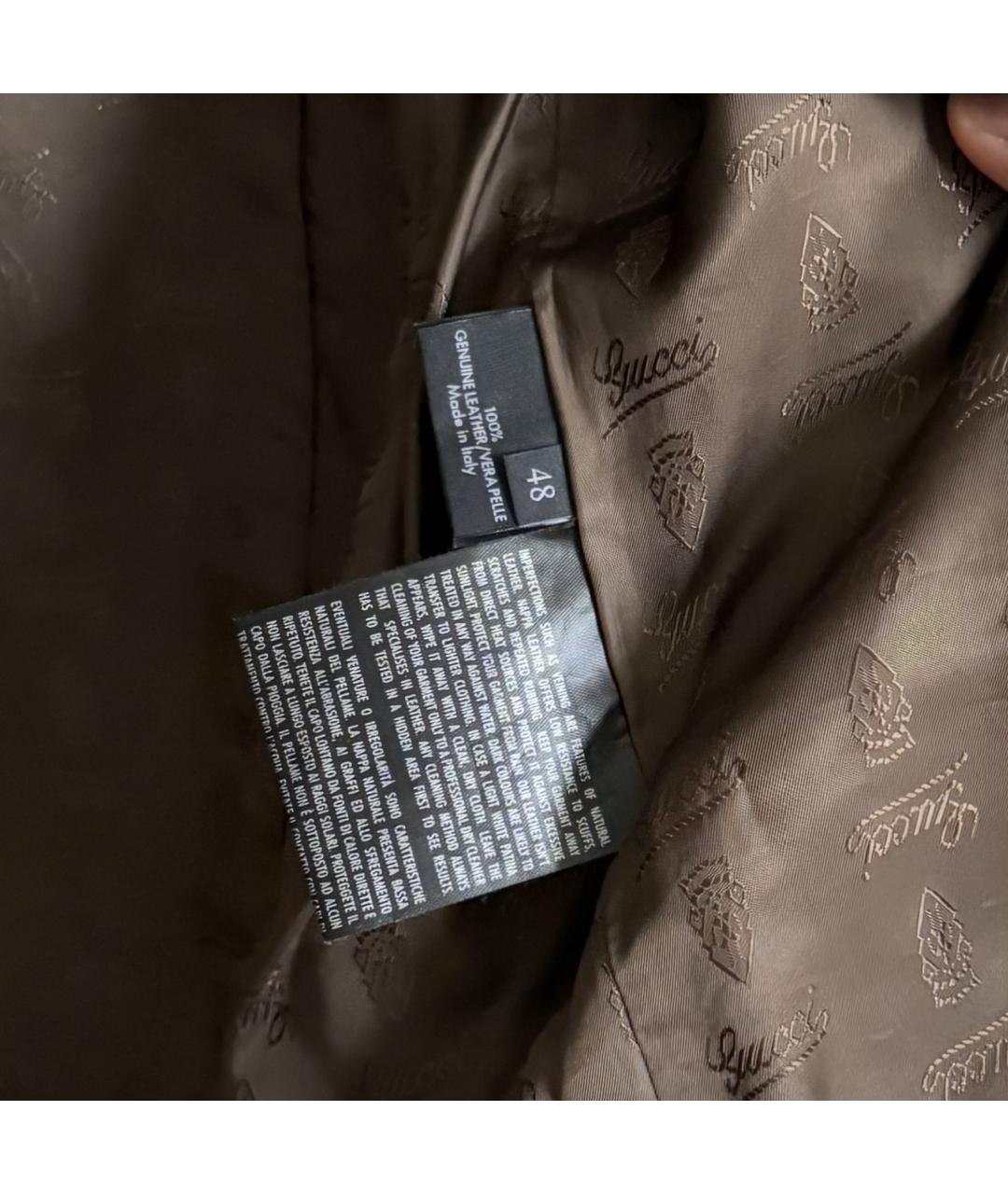 GUCCI Коричневая кожаная куртка, фото 9