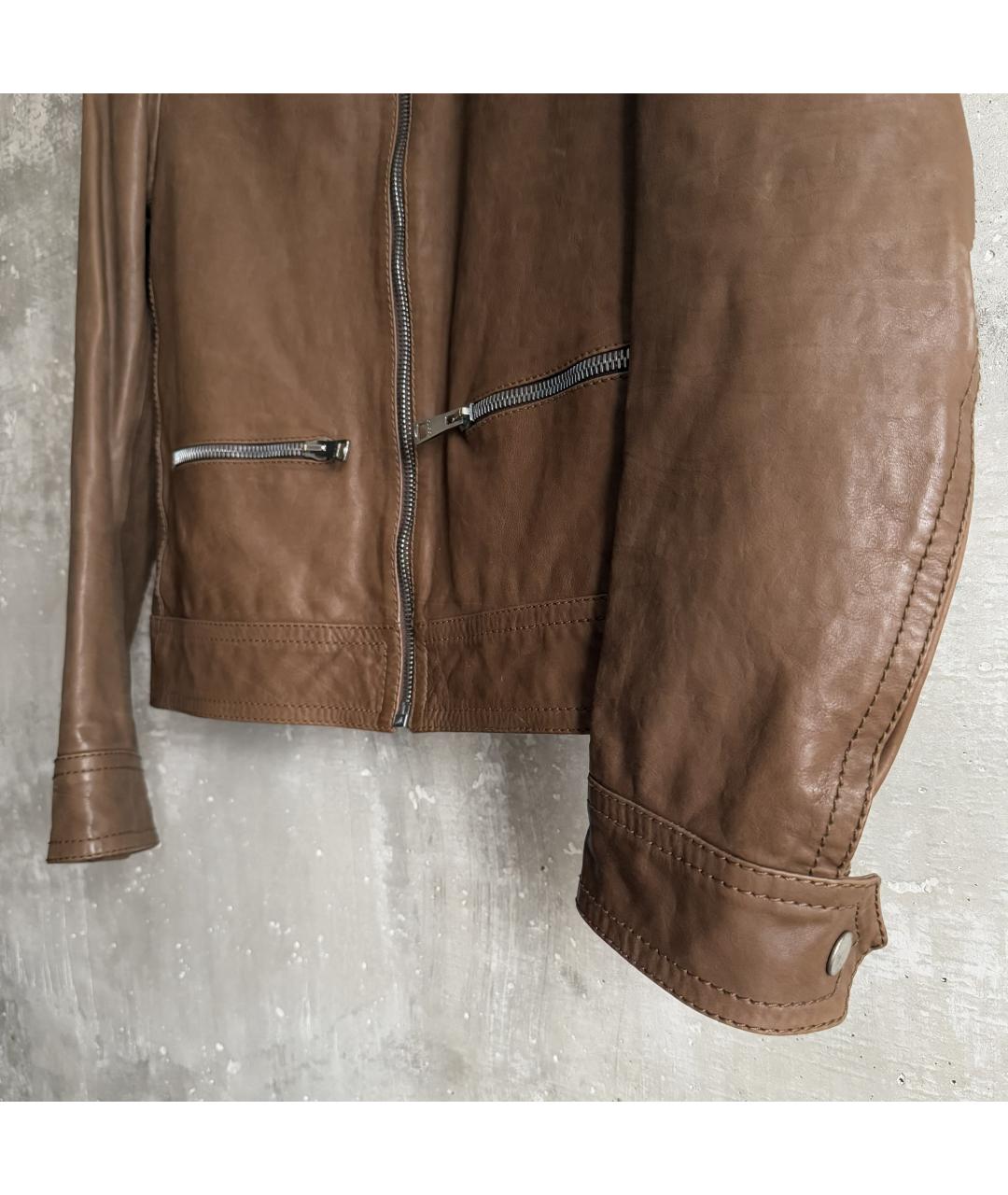 GUCCI Коричневая кожаная куртка, фото 5