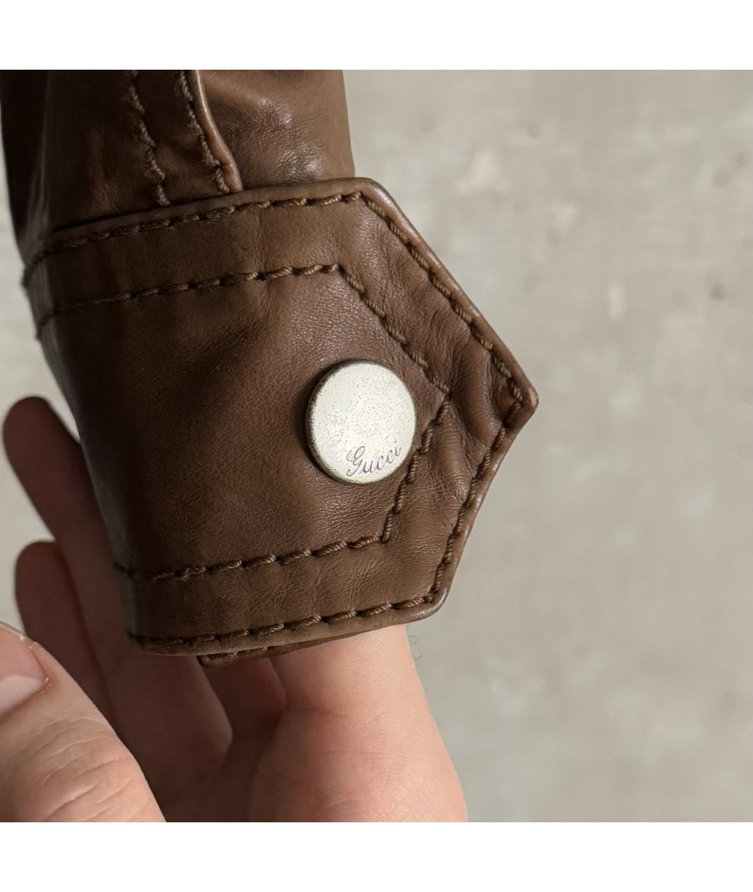 GUCCI Коричневая кожаная куртка, фото 6