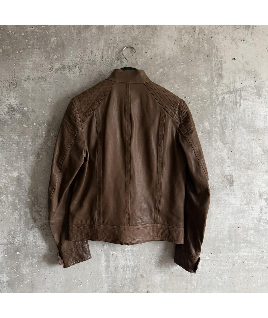 GUCCI Коричневая кожаная куртка, фото 2