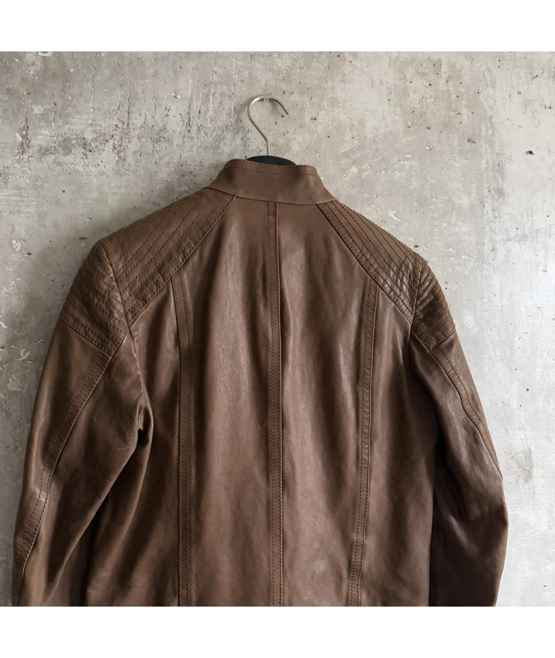 GUCCI Коричневая кожаная куртка, фото 3