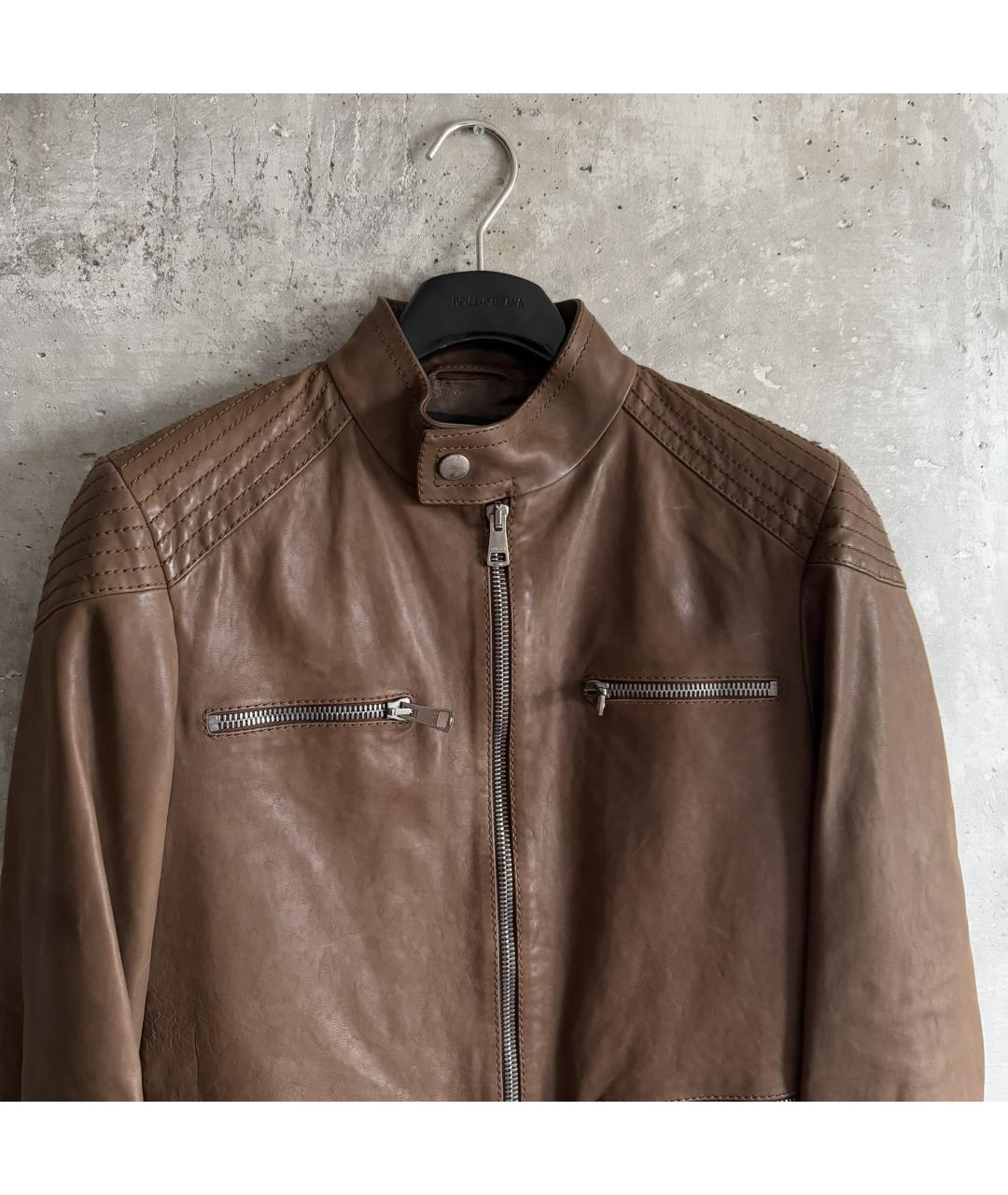 GUCCI Коричневая кожаная куртка, фото 4
