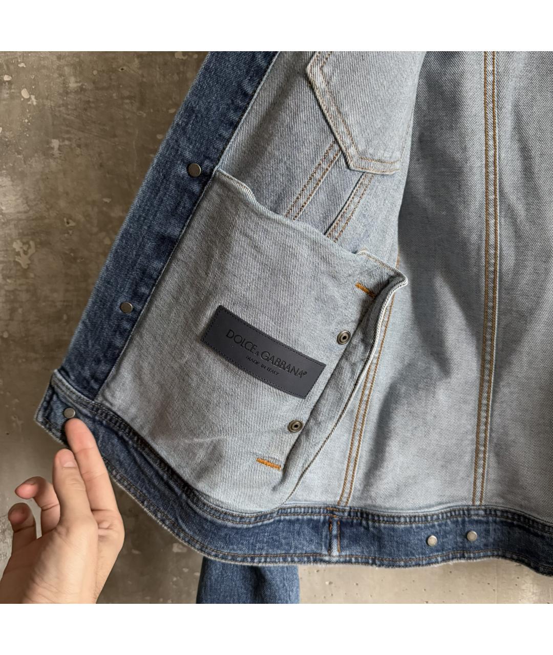 DOLCE&GABBANA Синяя хлопковая куртка, фото 7