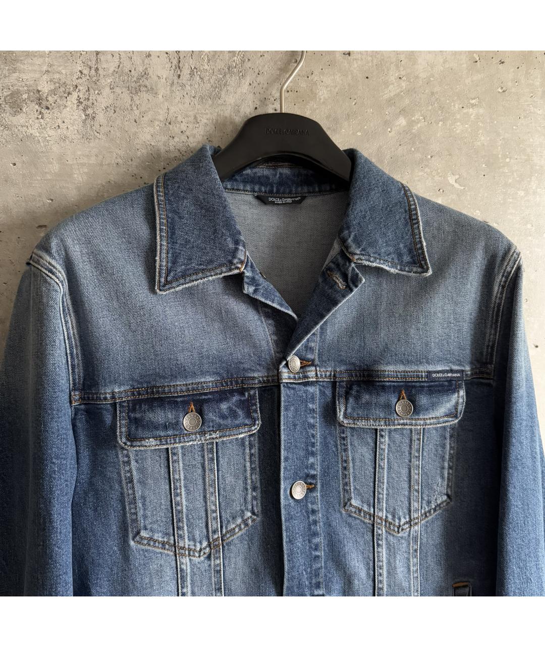 DOLCE&GABBANA Синяя хлопковая куртка, фото 5