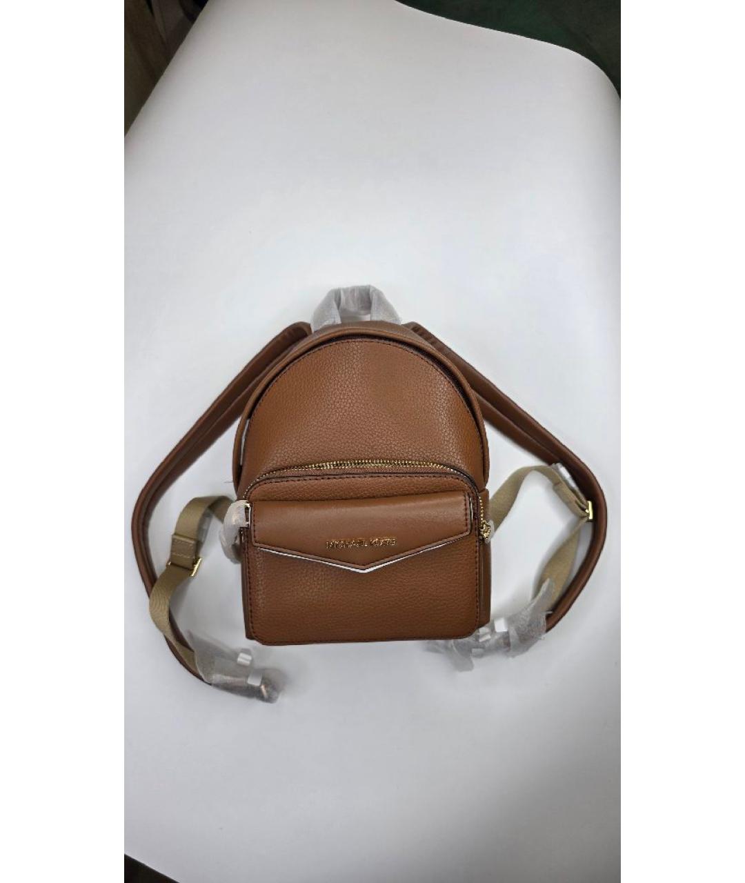 MICHAEL KORS Коричневый кожаный рюкзак, фото 2