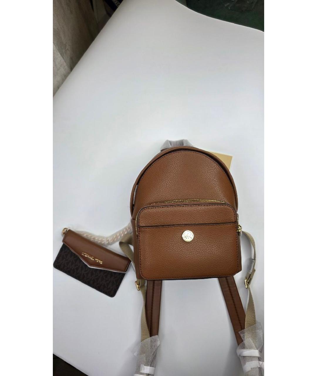 MICHAEL KORS Коричневый кожаный рюкзак, фото 4