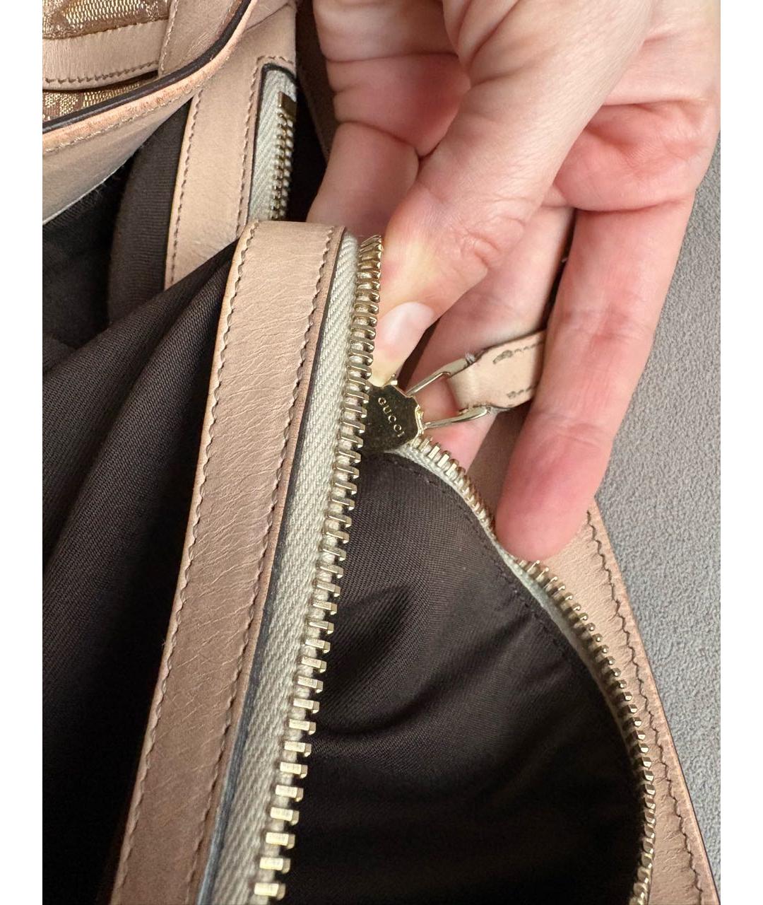 GUCCI Розовая жаккардовая сумка с короткими ручками, фото 5