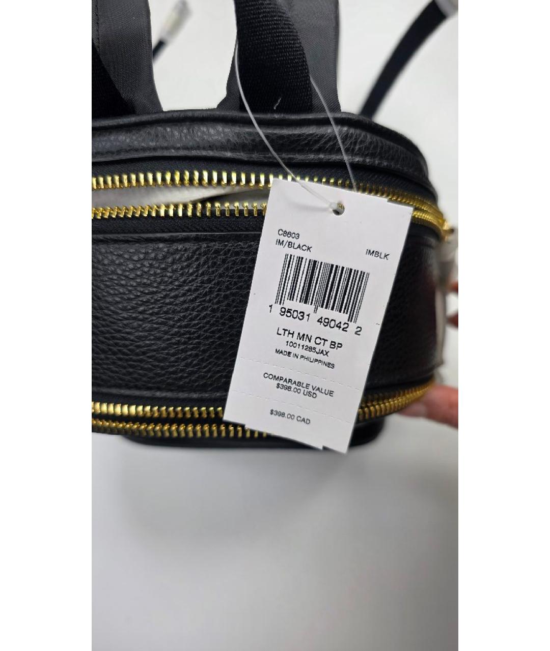 COACH Черный кожаный рюкзак, фото 7