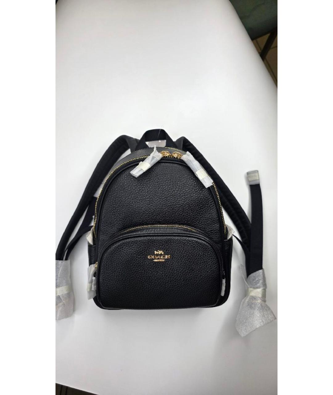 COACH Черный кожаный рюкзак, фото 4