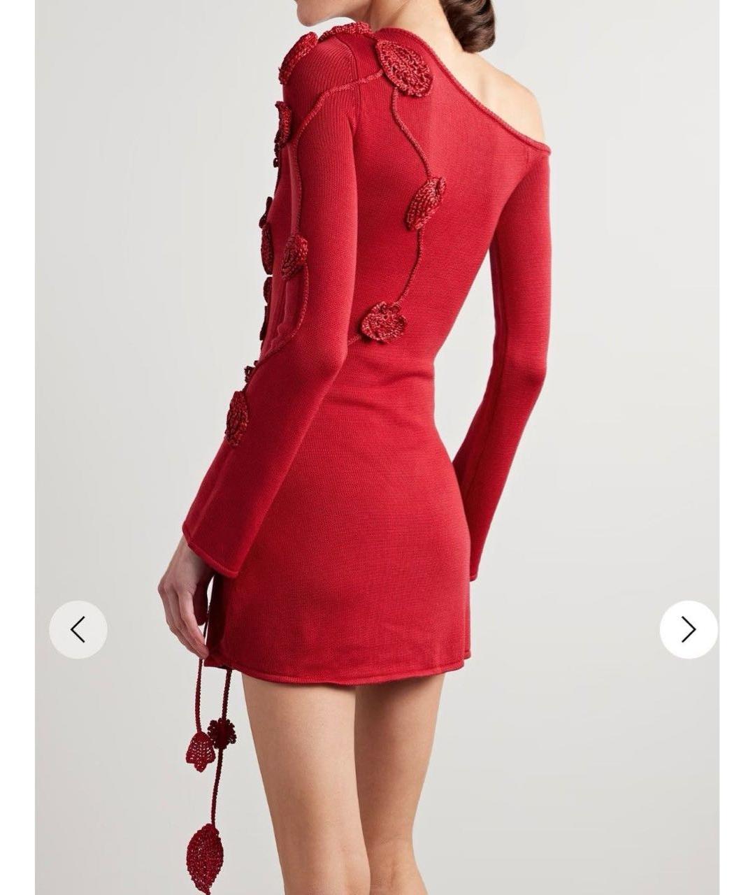 CULT GAIA Красное хлопковое коктейльное платье, фото 5