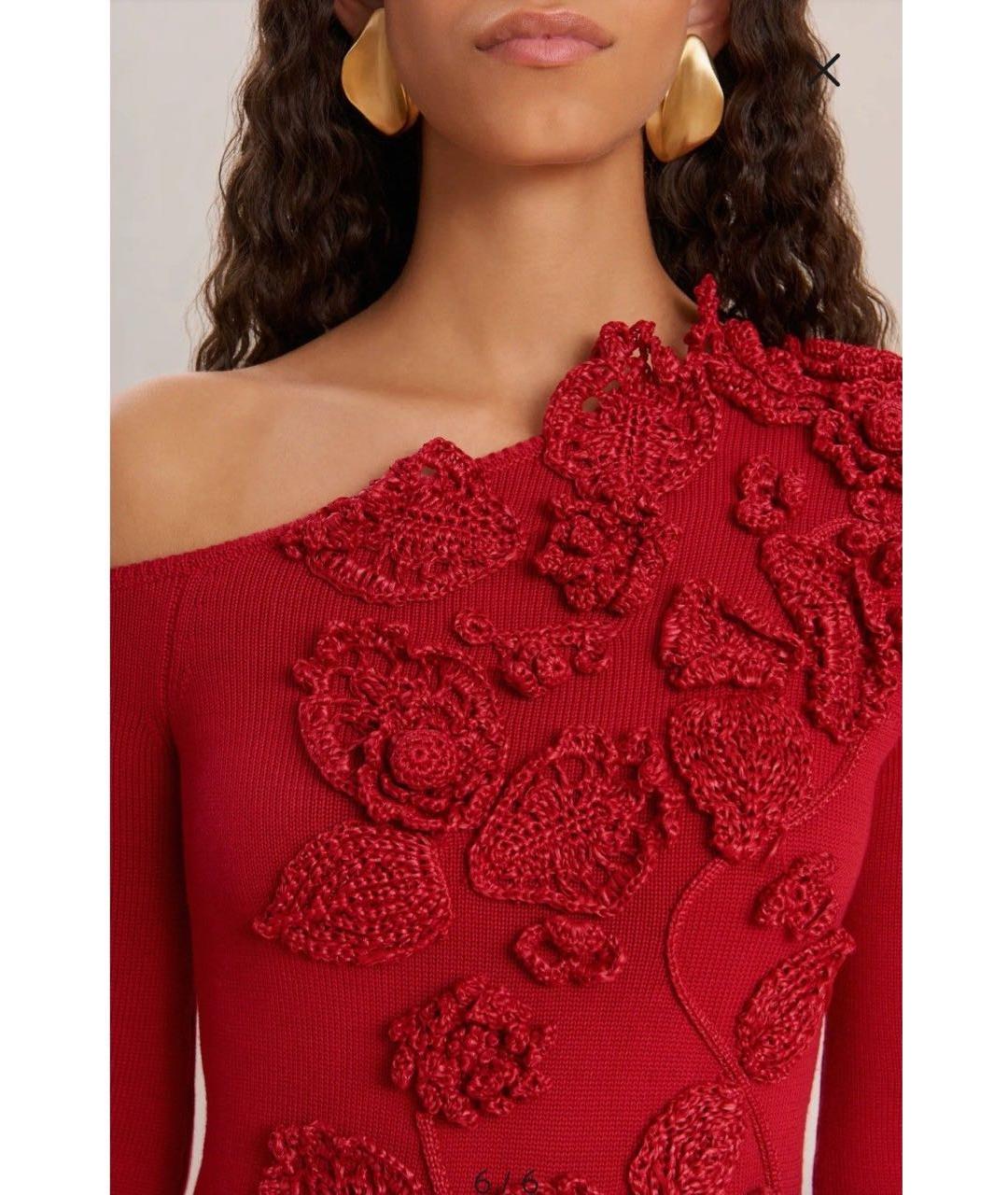 CULT GAIA Красное хлопковое коктейльное платье, фото 4