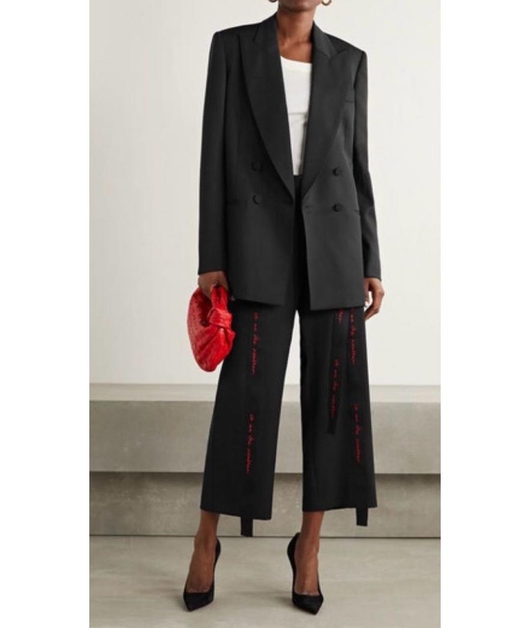 STELLA MCCARTNEY Черные шерстяные прямые брюки, фото 5