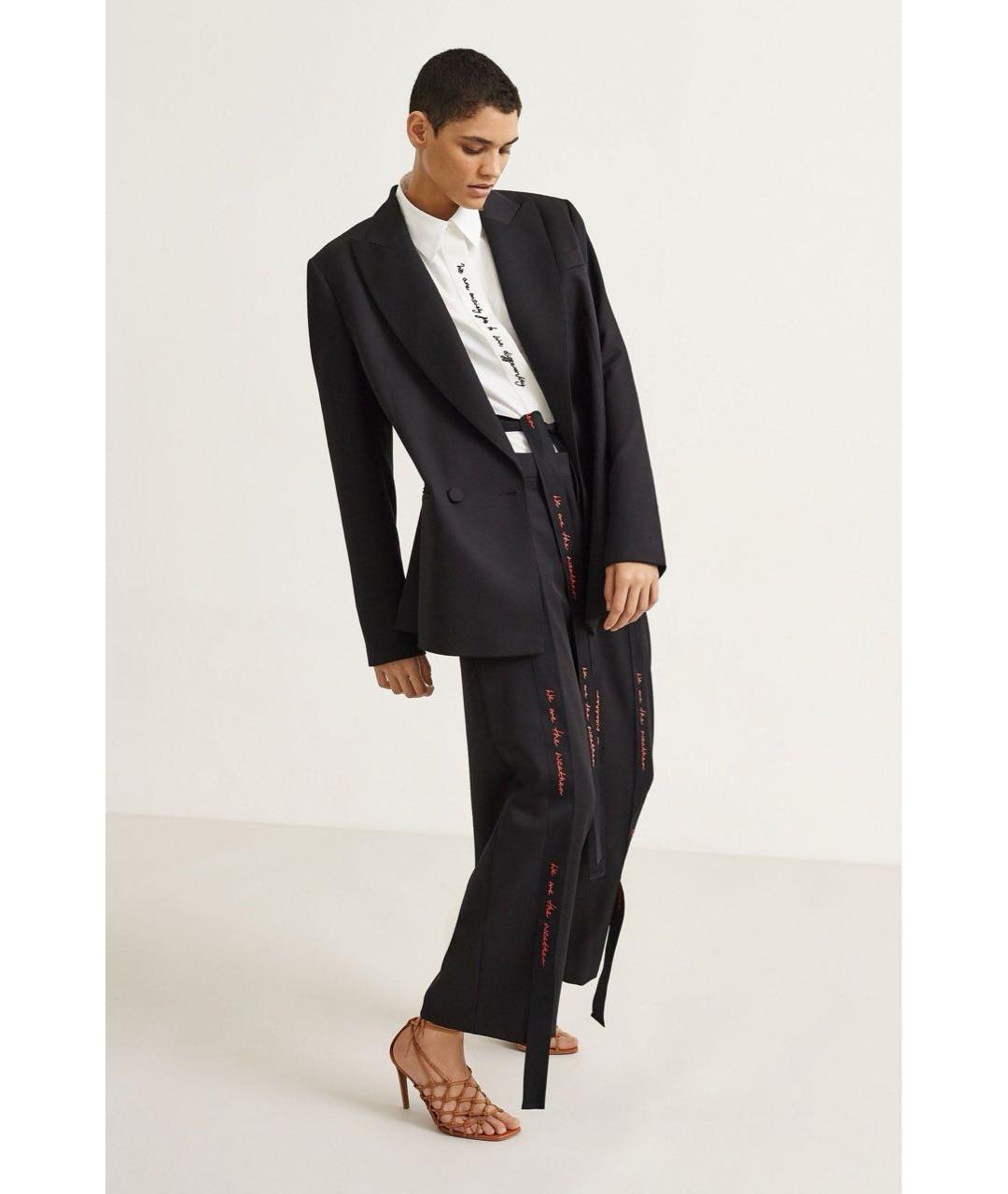 STELLA MCCARTNEY Черные шерстяные прямые брюки, фото 2