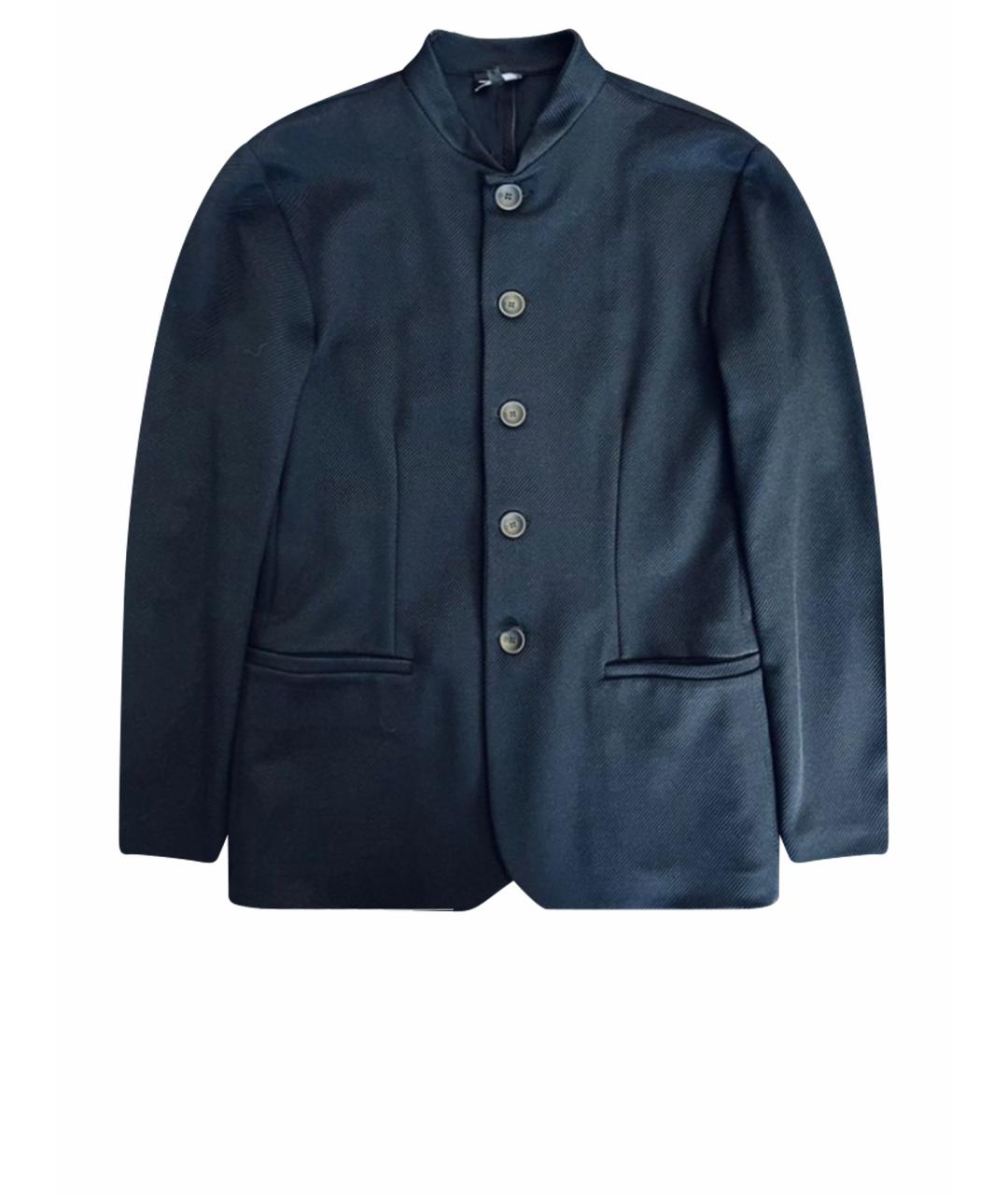 GIORGIO ARMANI Темно-синий хлопко-эластановый пиджак, фото 1