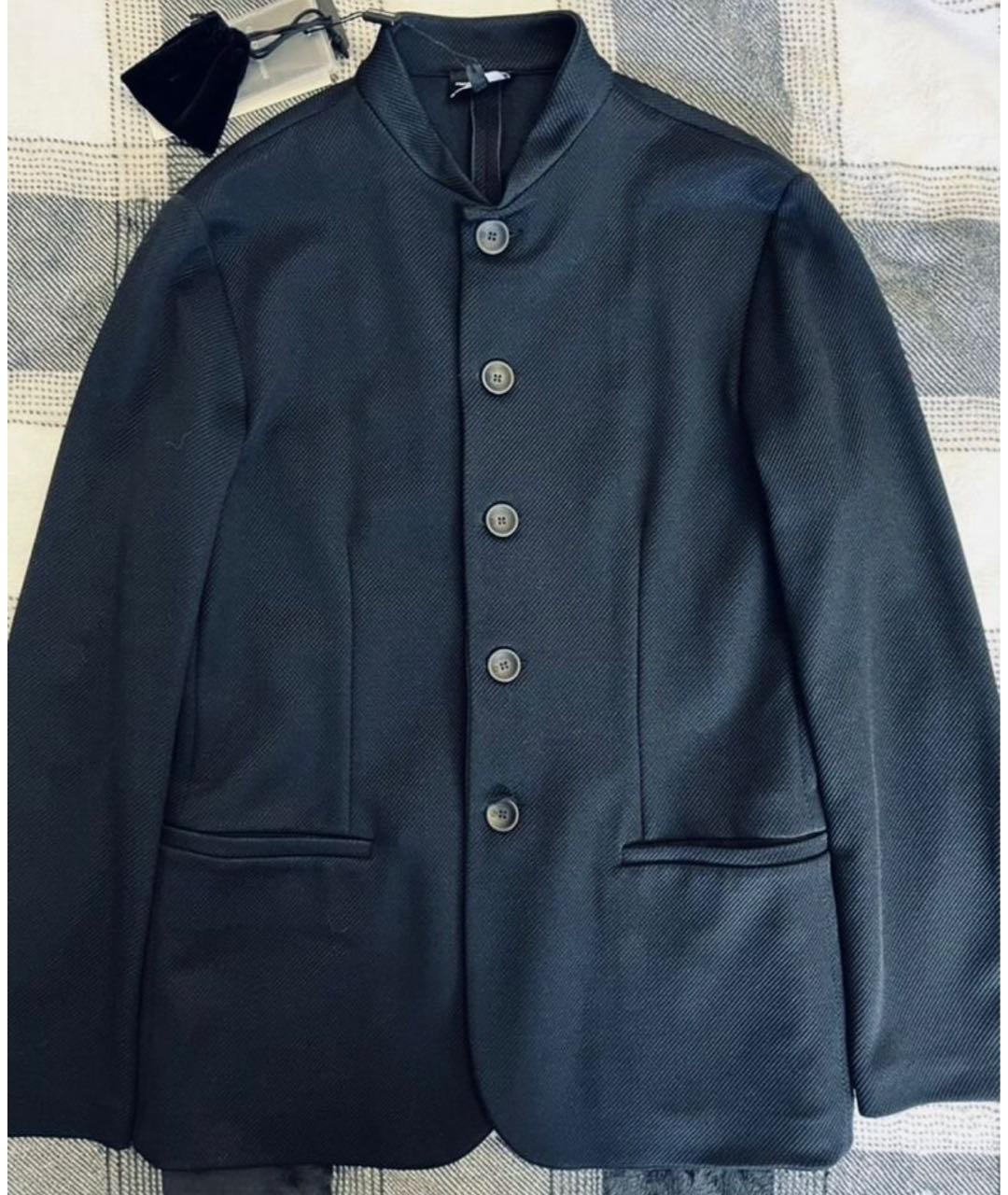 GIORGIO ARMANI Темно-синий хлопко-эластановый пиджак, фото 6