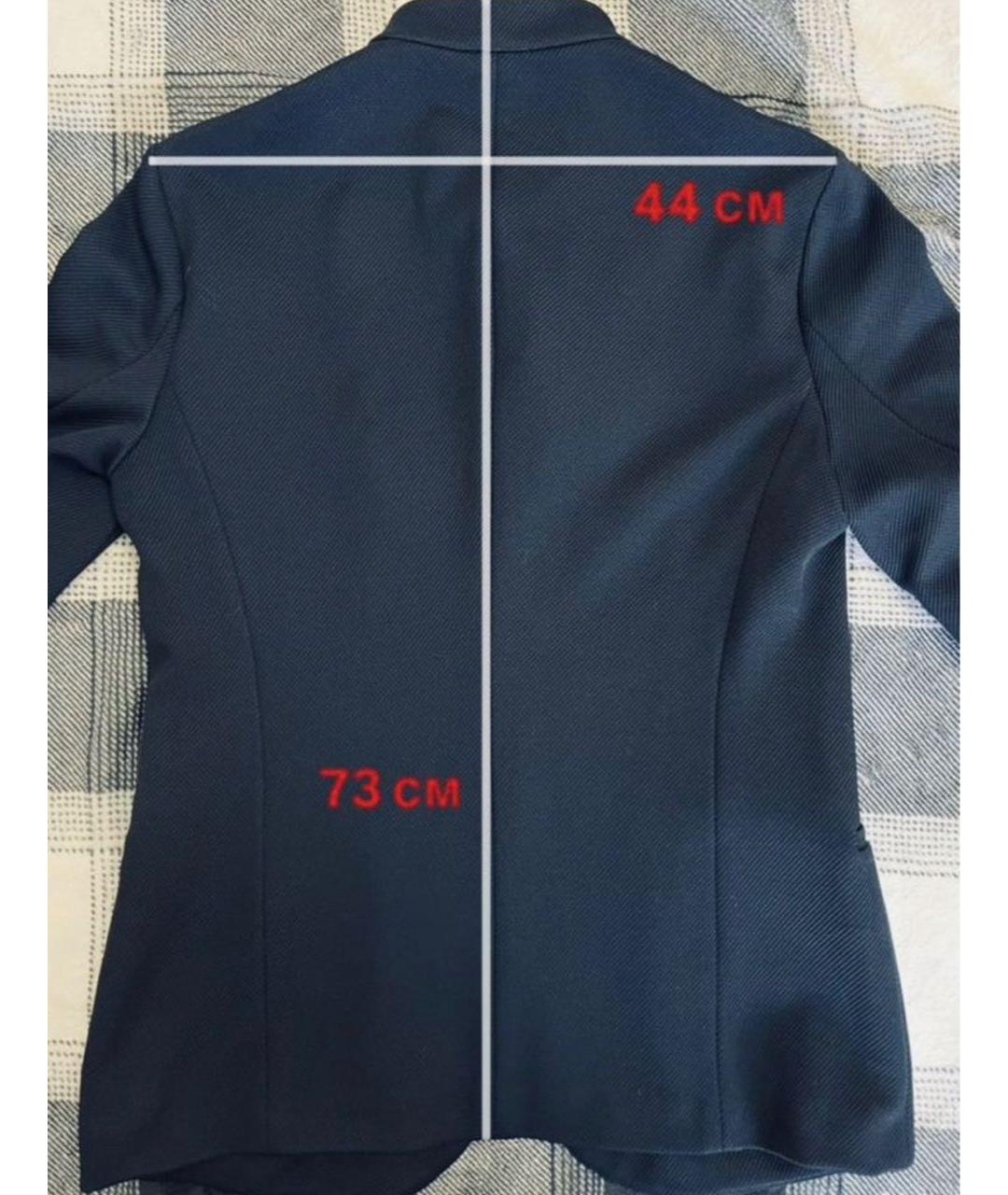 GIORGIO ARMANI Темно-синий хлопко-эластановый пиджак, фото 2