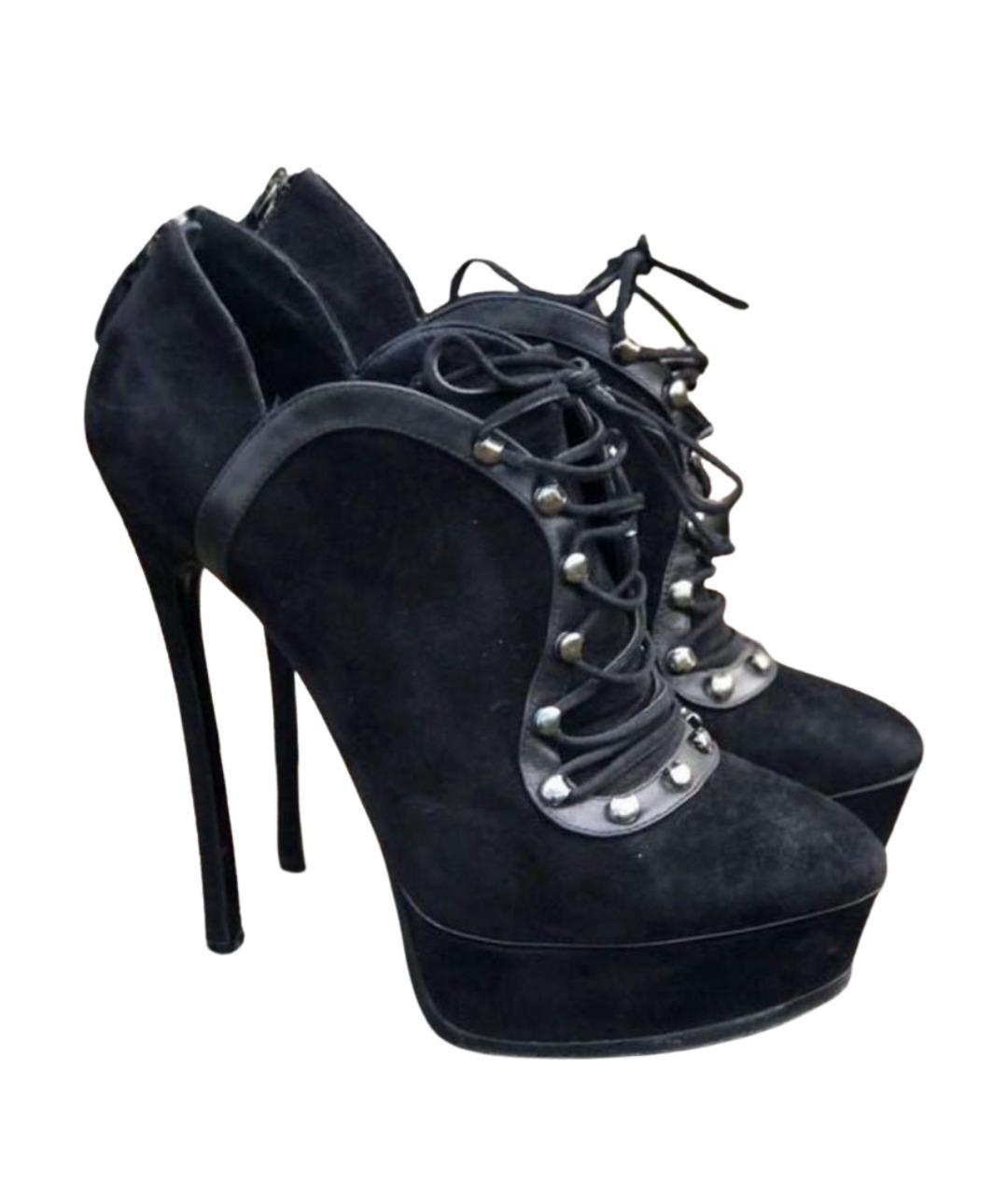 CASADEI Черные замшевые ботильоны, фото 1