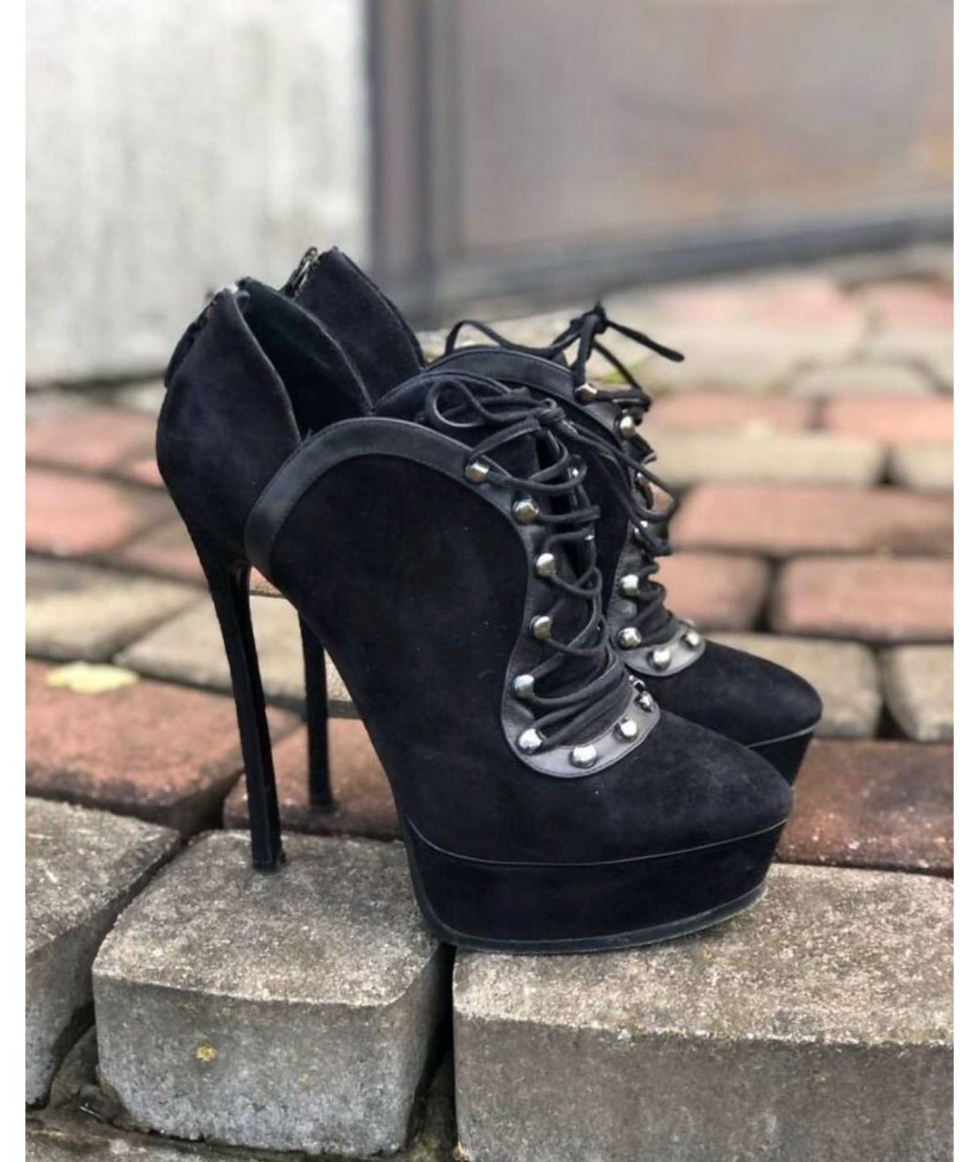 CASADEI Черные замшевые ботильоны, фото 9