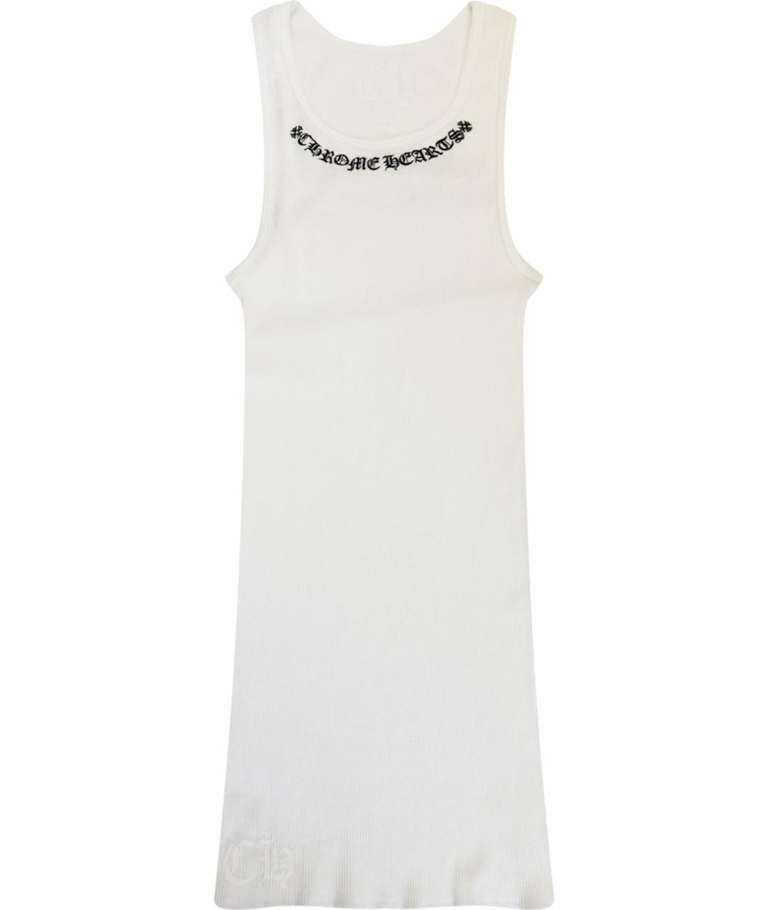 CHROME HEARTS Белая хлопко-эластановая майка, фото 6