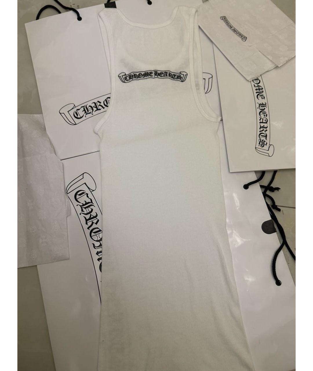 CHROME HEARTS Белая хлопко-эластановая майка, фото 2