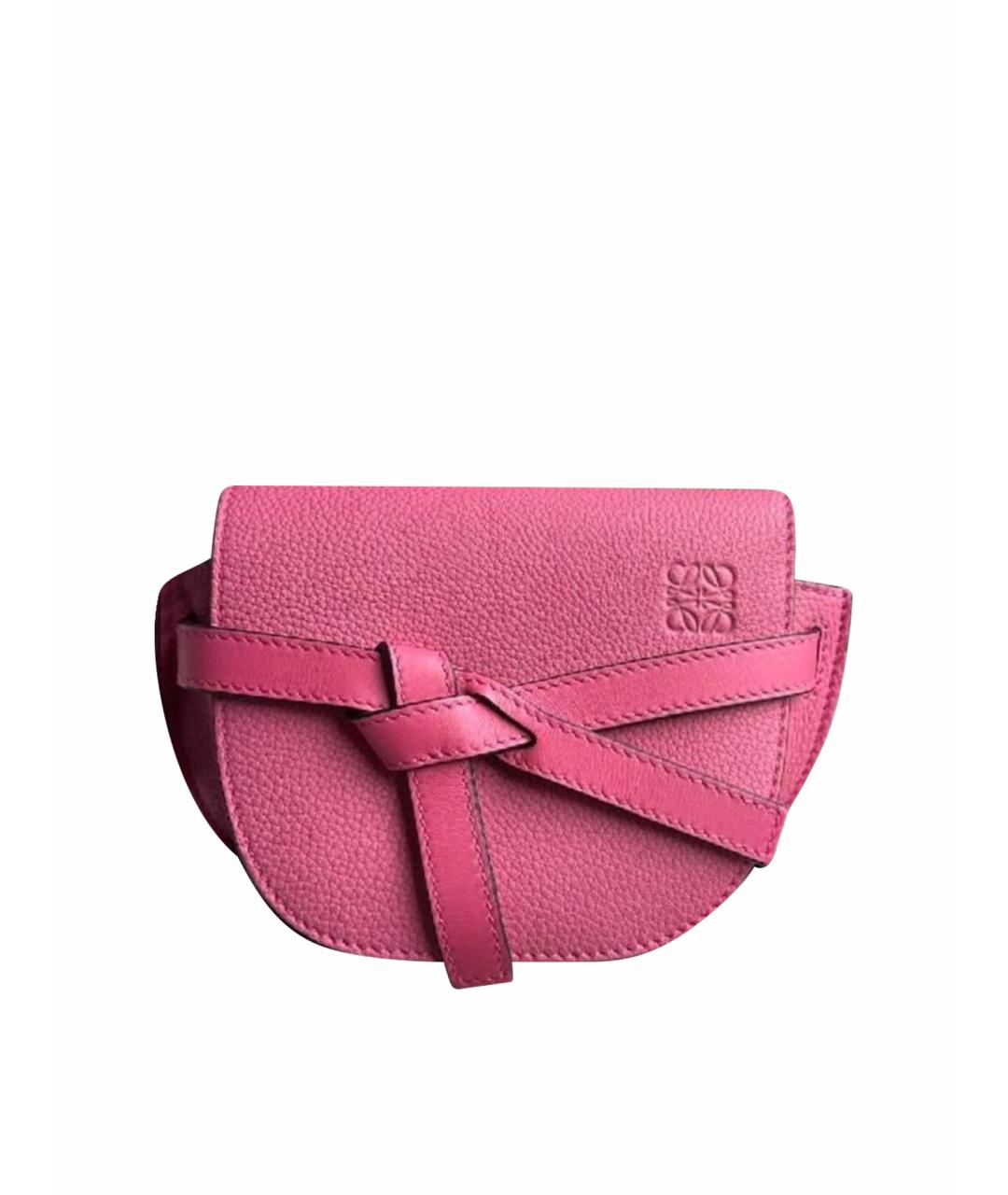 LOEWE Розовая кожаная сумка через плечо, фото 1