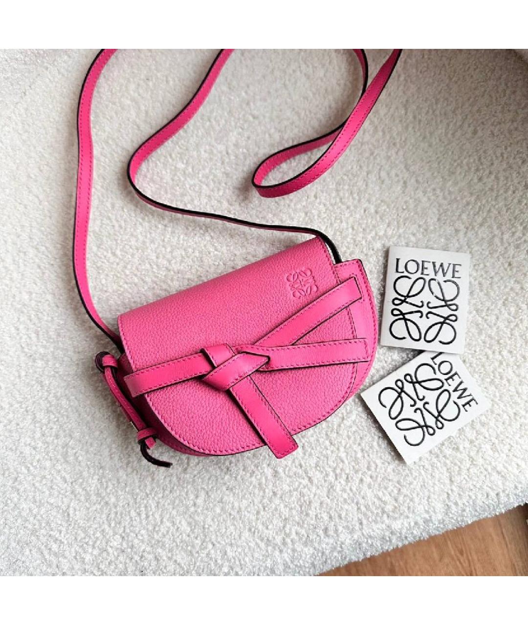 LOEWE Розовая кожаная сумка через плечо, фото 2