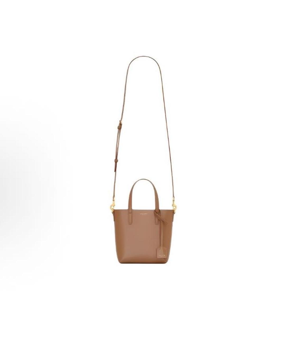 SAINT LAURENT Коричневая кожаная сумка через плечо, фото 5