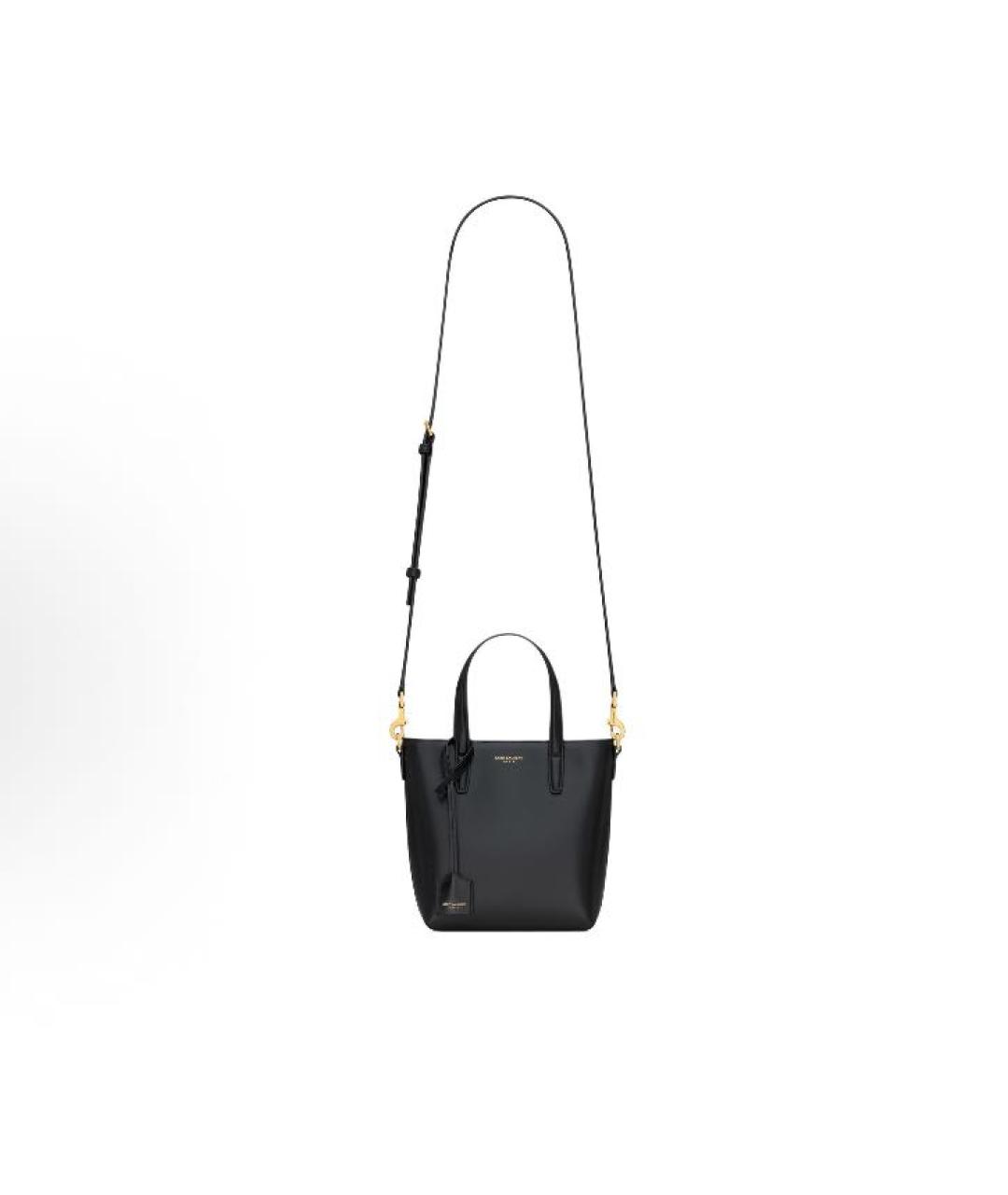 SAINT LAURENT Черная кожаная сумка через плечо, фото 4