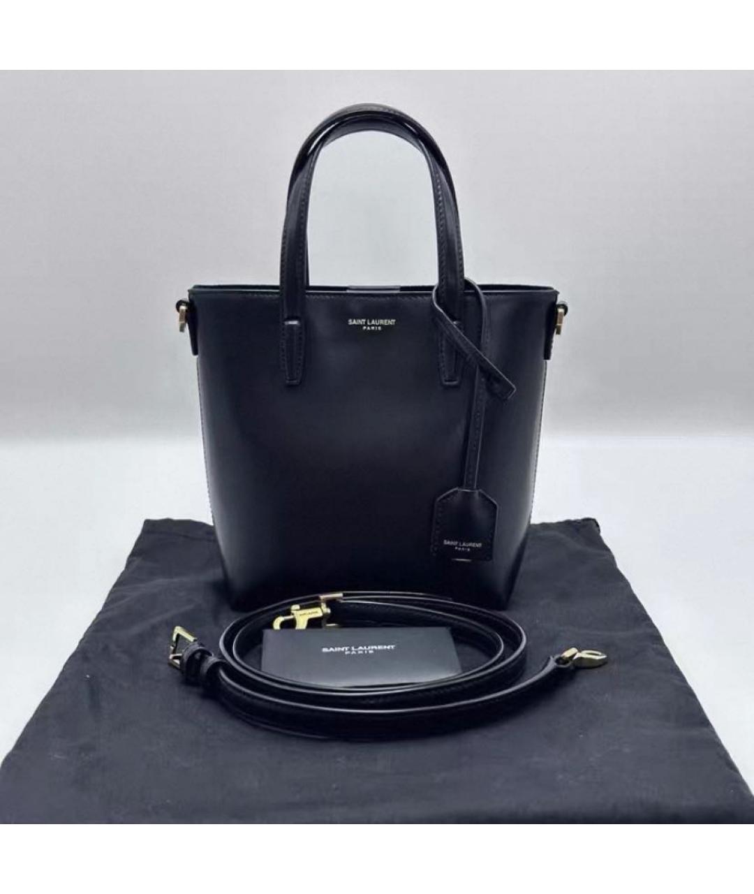 SAINT LAURENT Черная кожаная сумка через плечо, фото 1