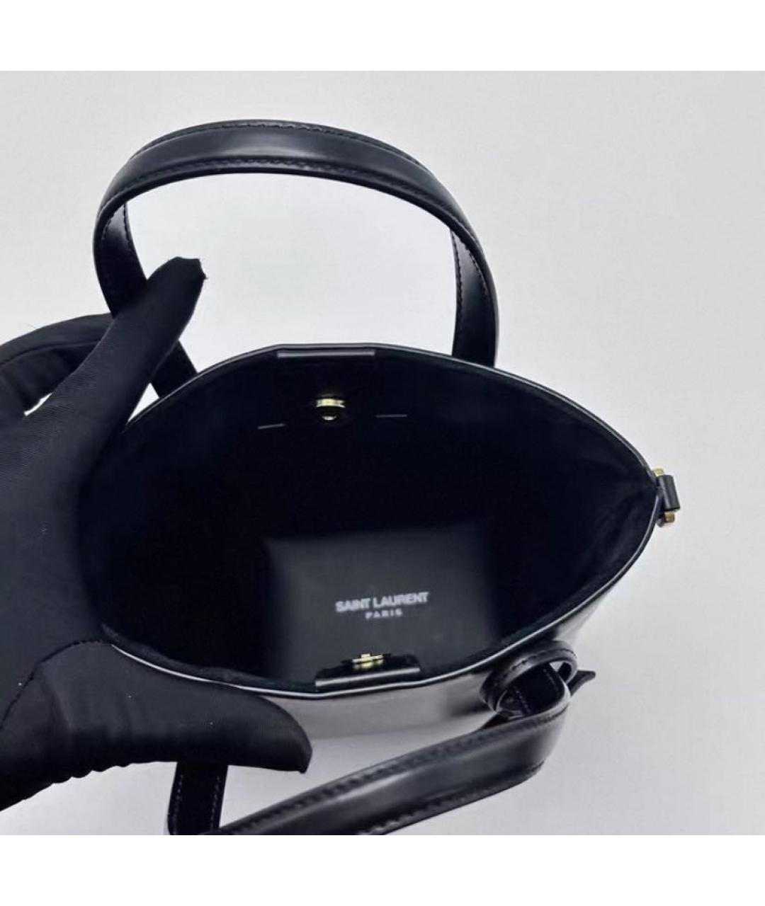 SAINT LAURENT Черная кожаная сумка через плечо, фото 3