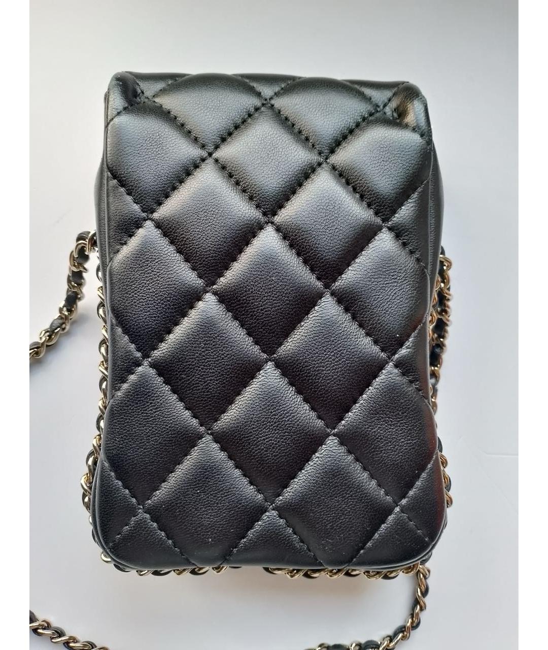 CHANEL Черная кожаная сумка через плечо, фото 4